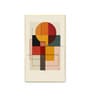 Abstract Circle and Square Prints Set of 4 Canvas Wall Painting Gold Frame