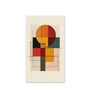 Abstract Circle and Square Prints Set of 4 Canvas Wall Painting White Frame