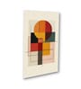 Abstract Circle and Square Prints Set of 4 Canvas Wall Painting White Frame