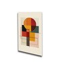 Abstract Circle and Square Prints Set of 4 Canvas Wall Painting White Frame