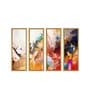 Rooster Multicolour Canvas Framed Abstract Art Panel Set of 4