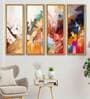 Rooster Multicolour Canvas Framed Abstract Art Panel Set of 4
