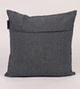 Grey Traditional Pattern Cotton 16 x 16 Inches Cushion Cover