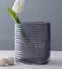 Abstract Design Glass Flower Vase In Grey Colour