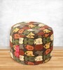 Abstract Fabric Pouffe in Multi Colour