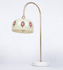 Abstra White Glass Shade Table Lamp with Gold Base