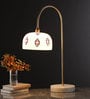 Abstra White Glass Shade Table Lamp with Gold Base
