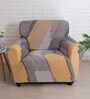 Mustard Abstract Fitted Polyester 55x35 Inches 1 Seater Sofa Cover