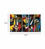 Abstract Faces Multicolour Canvas Framed People & Places Art Panel Set of 5
