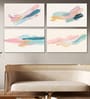 Abstract Four-Piece Painting Set Canvas Painting Black Frame