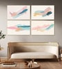 Abstract Four-Piece Painting Set Canvas Painting Gold Frame