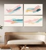Abstract Four-Piece Painting Set Canvas Painting White Frame