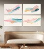 Abstract Four-Piece Painting Set Canvas Painting White Frame