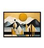 Abstract Geometry Black Engineered Wood Wall Painting