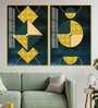 Abstract Geometry Shapes Art Acrylic Framed Art Panel (Set Of 2)