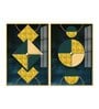 Abstract Geometry Shapes Art Acrylic Framed Art Panel (Set Of 2)