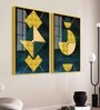 Abstract Geometry Shapes Art Acrylic Framed Art Panel (Set Of 2)
