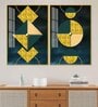 Abstract Geometry Shapes Art Acrylic Framed Art Panel (Set Of 2)