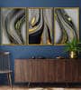 Abstract Gold Foil Lines Art Gray Ribbon Canvas Painting Wall Art Picture Framed Wall Art Prints