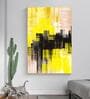 Abstract Black & Yellow Synthetic Wood Wall Art