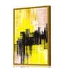 Abstract Black & Yellow Synthetic Wood Wall Art