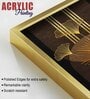 Abstract Golden Ginkgo Leaf Acrylic Art Framed Art Panel (Set Of 2)