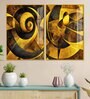 Abstract Golden Acrylic Framed Art Panel (Set Of 2)