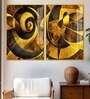 Abstract Golden Acrylic Framed Art Panel (Set Of 2)