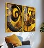 Abstract Golden Acrylic Framed Art Panel (Set Of 2)