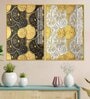 Abstract Golden Shapes Art Acrylic Framed Art Panel (Set Of 2)