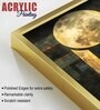 Abstract Golden Textured Shape Art Acrylic Framed Art Panel (Set Of 2)