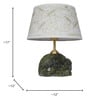 Abstract Green Bidasar Marble Table Lamp with Embroidered Shade
