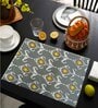 Abstract Grey & Yellow (12 x 17.5) Cotton (Set of 6) Placemats