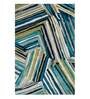 Blue Wool Geometrical 4 x 6 Feet Hand Tufted Carpet