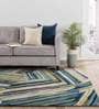 Blue Wool Geometrical 4 x 6 Feet Hand Tufted Carpet