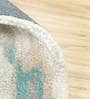 Blue Wool And Viscose Abstract 5  x 8  Feet Hand Tufted Carpet