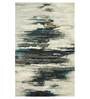 Blue Abstract Wool And Viscose 8 ft x 10 ft Hand Tufted Carpet