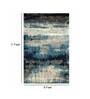 Blue Abstract Wool And Viscose 8 ft x 10 ft Hand Tufted Carpet