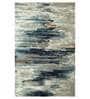 Blue Abstract Wool And Viscose 8 ft x 10 ft Hand Tufted Carpet