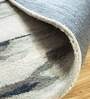 Blue Abstract Wool And Viscose 8 ft x 10 ft Hand Tufted Carpet