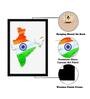 Abstract India Map Framed Canvas Art Print