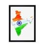 Abstract India Map Framed Canvas Art Print