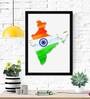 Abstract India Map Framed Canvas Art Print