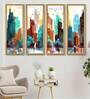 Modern Multicolour Canvas Framed Art Panel Set of 4