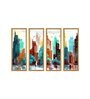 Modern Multicolour Canvas Framed Art Panel Set of 4