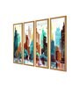 Modern Multicolour Canvas Framed Art Panel Set of 4
