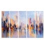 White MDF Unframed Abstract Art Panel Set of 5