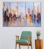 White MDF Unframed Abstract Art Panel Set of 5