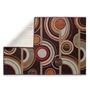 Brown Geometric Polyester 3 ft x 5 ft Machine Made Carpet