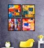 Gothic Orange Engineered Wood Framed Art Print Set of 4